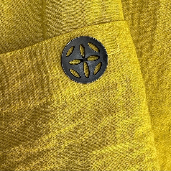 Ali Miles Boho Tunic | Size PM | Artsy Chartreuse Lagenlook Blouse Top - Picture 7 of 11